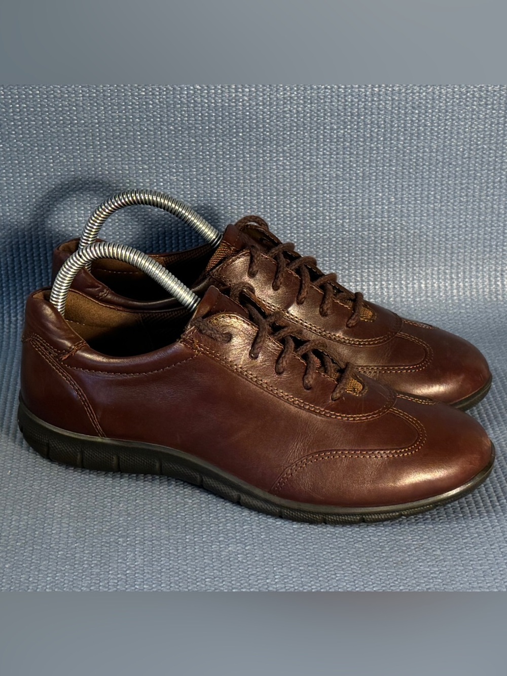 Ecco Women’s Oxford Brown Leather Comfort Shock Point Shoes Size 7.5 US 38 EU